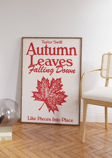 Discover All Too Well, Taylorr Swifts Digital Print, Red Album Poster, All Too Well Poster, Song Lyrics Wall Art, Taylorr Swifts Art, Autumn Leaves