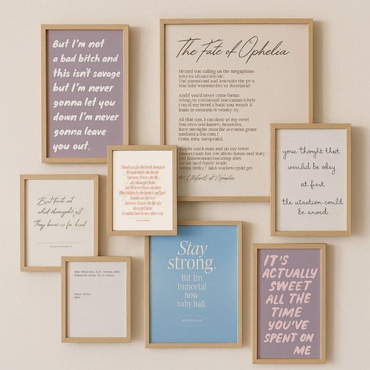 Discover The Life of a Showgirl Digital Wall Art Set Taylor Inspired Prints Bundle of 17 Feminine Aesthetic Posters for Gallery Wall Decor