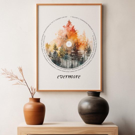 Discover Taylorr Swifts evermore Album Poster - Original Watercolor Art Print