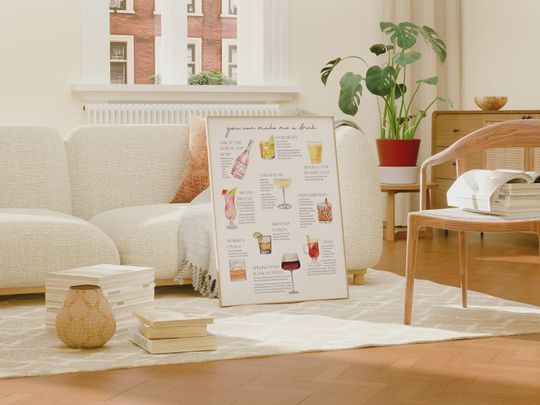 Discover You Can Make Me a Drink Taylor Wall Art Poster Print | Watercolor Cocktails and Drinks Decor for Home or Dorm for Fans