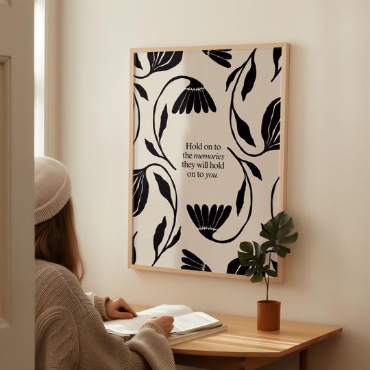 Discover Hold on to the memories Poster Taylor Print Floral Wall Art Taylor Lyric Poster Minimalist Printable Poster Nursery Taylor gift for her