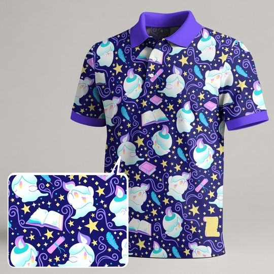Discover Litwick Polo Shirt, Magical Flame Kawaii Shirt, Cute Summer Gift Tee, Whimsical Ghost Flame Polo Top, Summer Litwick Shirt Gifts