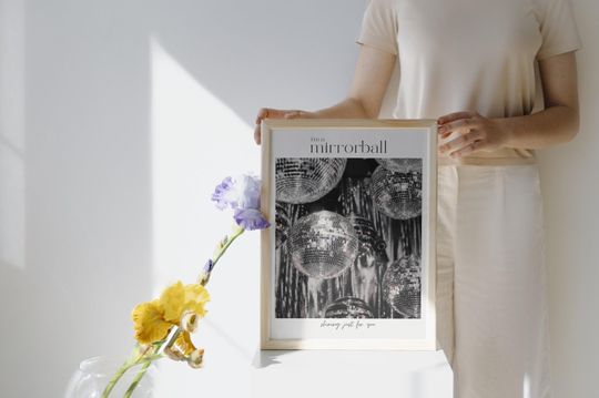 Mirrorball Lyrics Print | Taylorr Swifts Inspired Poster | Folklore Decor for Bar Cart