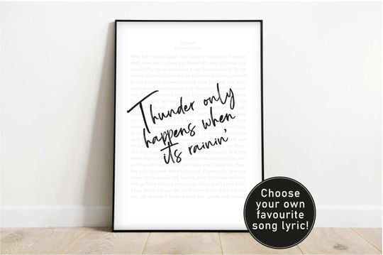 Discover Custom Song Lyric Print, Script | Custom Wall Art, Personalised Music Artist Lyric, Poster, Gift, Swift Choose Tex