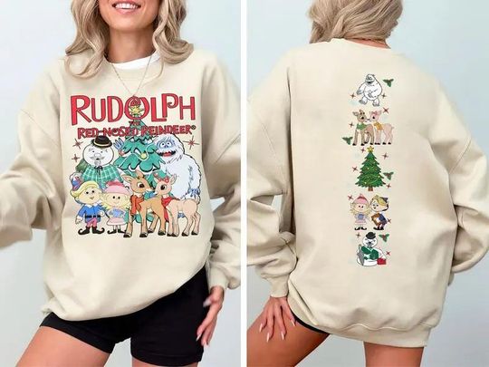 Vintage Rudolph Christmas Sweatshirt: Retro Red Nosed Reindeer