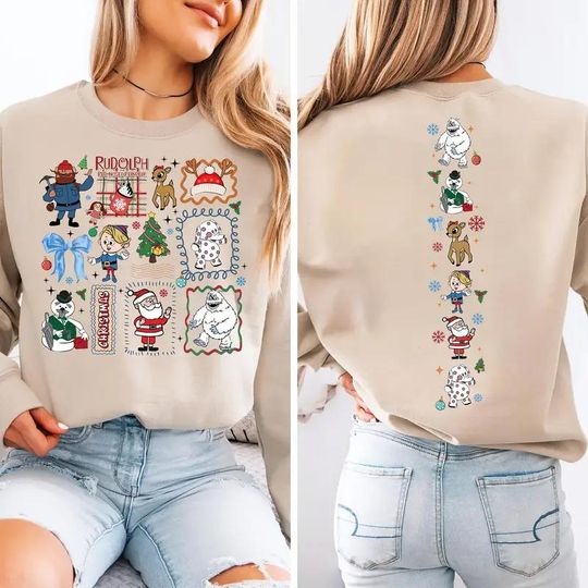 Rudolph Reindeer Christmas Sweatshirt: Misfit Toys 90s Cartoon Sweater