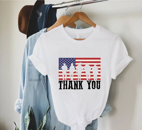 Memorial Day Tshirt, Thank You Veterans Shirt, Patriotic American Flag Shirt