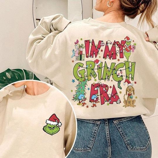 Vintage funny character Era Sweatshirt: Merry Grin Christmas Movie Shirt