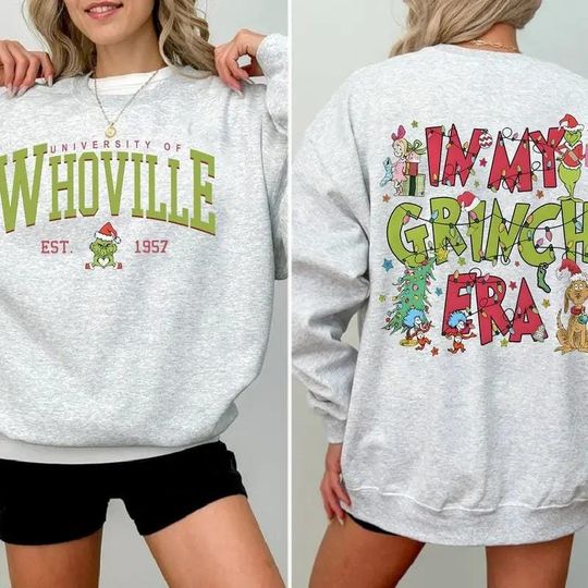 Discover In My funny character Era Sweatshirt: Whoville University Christmas Movie Sweater