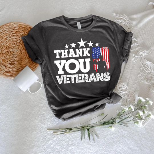 Discover Thank You Veterans Shirt,Memorial Day T-Shirt,Patriotic USA Flag Shirt,Veterans Day Gift,Army Shirt,American Flag Soldier Shirt,Military Tee
