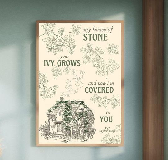 Discover Taylorr Swifts "Ivy" Evermore Lyrics Wall Art | Downloadable Art Print | Cottagecore Forest Green | Dorm College taylor version Decor