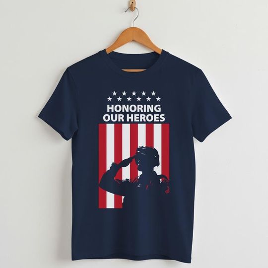 Discover American Flag Veterans Day Shirt, Honoring Our Heroes Veterans Shirt, Veterans Day Gift, Thank You Veteran Shirt, Support Our Troops T-Shirt