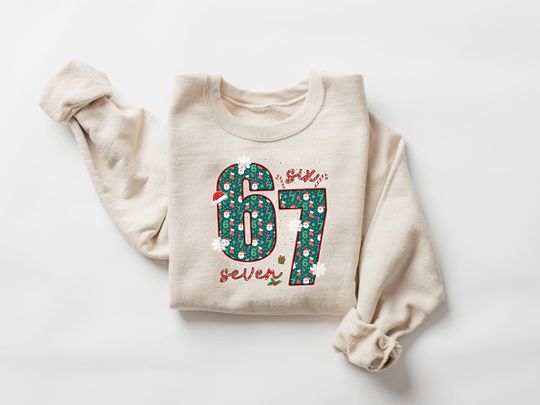 Discover Funny Six Seven Christmas Sweatshirt, Mean Guy 6 7 Christmas Hoodie, Viral 6 7 Meme TShirt, Internet Joke Shirt, Trending Shirt