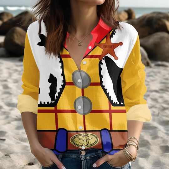 Discover Toy Story Woody Costume Shirt, Disney Woody Cosplay, Cowboy Blouse