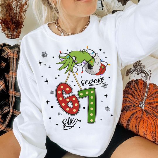 Discover Funny Six Seven Christmas Sweatshirt Hoodie, Mean Guy 6 7 Christmas Sweatshirt, Viral 6 7 Meme Hoodie, Internet Joke Shirt, Trending Shirt