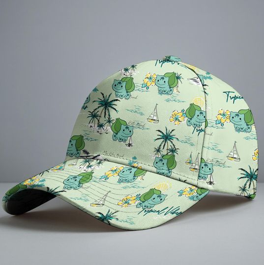 Discover Bulbasaur Baseball Cap, Cute Tropical Summer Beach Hat, Funny Anime Baseball Cap, Unisex Baseball Hat, Psyduck Gift Cap