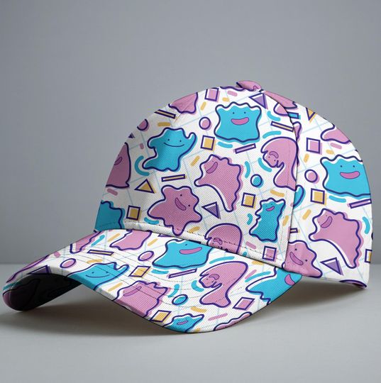 Ditto Baseball Cap, Shiny Ditto Cute Hat, Funny Anime Summer Baseball Cap, Vintage Adjustable Cap, Unisex Baseball Hat, Ditto Gift Hat