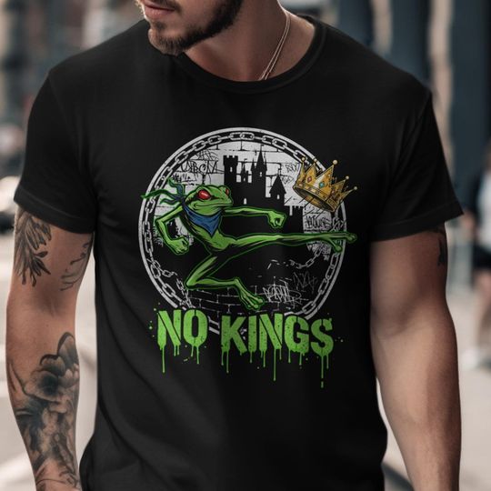 Discover No Kings in America Frog Shirt, Anti Trump Shirt, Political Shirts, Anti Maga Shirts, Crown No Kings Shirt, Protest Shirts, Nope Kings Shirt