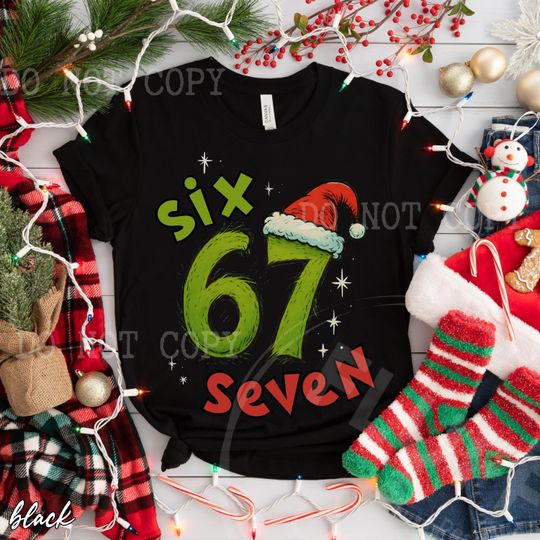 Discover 67 Six Seven Christmas Sweatshirt: 6 7 Holiday Meme Shirt, Unisex Trending Christmas Gift