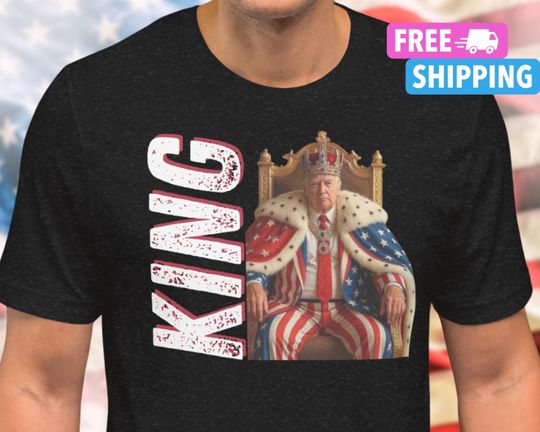 Discover Funny KING Trump Shirt Anti No Kings Protest Dork Cult Protest Day Tee MAGA Trump 2024 Merch Trump Donald Trump Merchandise Trump Vance Gift