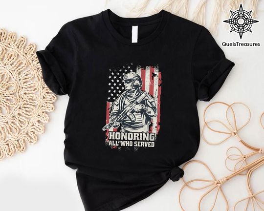 Discover Honoring Veterans T-shirt, Veterans Day Shirt, We Love Veterans Tee, Memorial Day Shirt, Patriotic Gift, USA Army Shirt, Proud Veteran Shirt