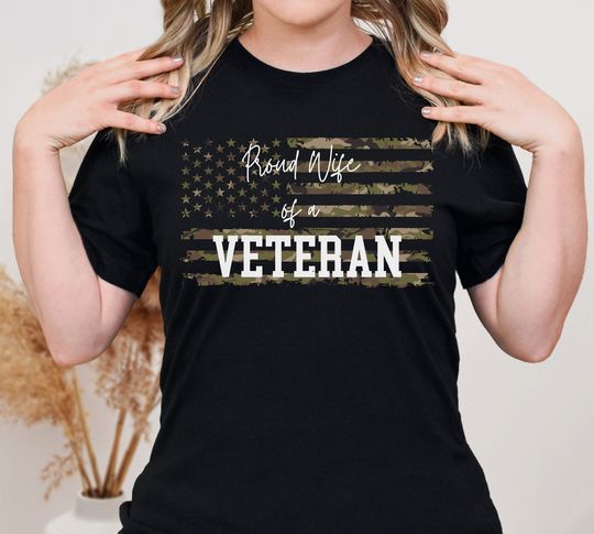 Discover Proud Veteran Wife Shirt, Military Wife Tee, Military Wife Gift, Mothers Day Gift, Veteran Wife Shirt, Gift For Military Wife, Veteran's Day