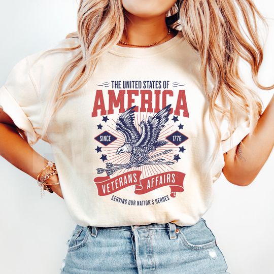 Discover Comfort Colors VA Nurse Shirt, July 4th Veterans Affairs Shirt, Patriotic Coworker Gift, VA Nursing 4th of July Tshirt, Veterans Day VA Tee