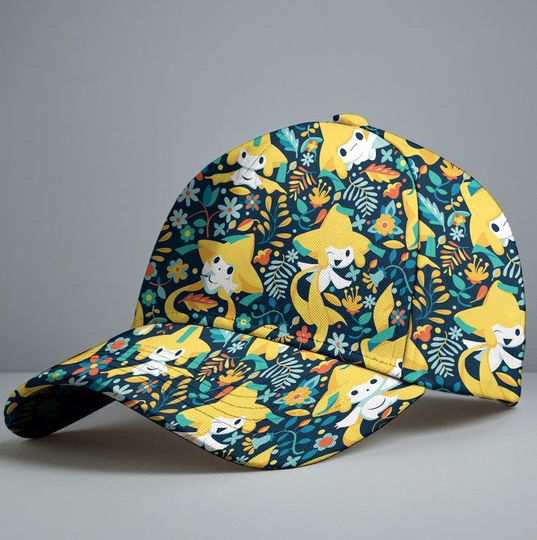Discover Jirachi Baseball Cap, Star Graphic, Unisex Vintage Adjustable Summer Hat