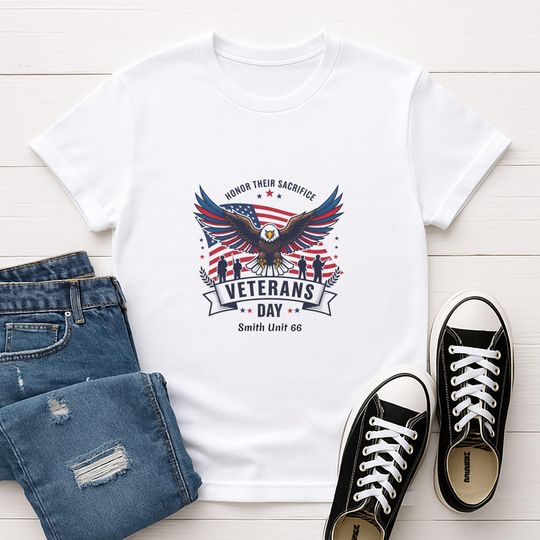 Discover Veterans Day Commemorative T-Shirt, Personalizable Unisex Softstyle Tee, Military Tribute Shirt, Honor Sacrifice Apparel, Patriotic Gift