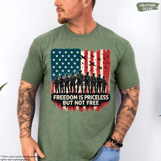 Discover Freedom Is Priceless But Not Free Shirt, Veteran Shirt, Memorial Day Tee, Gift For Veteran, Patriotic Man Shirt, Independence Day Sweatshirt