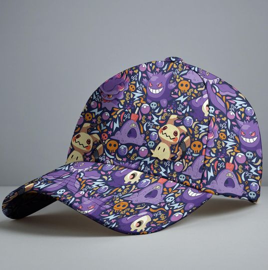 Gengar Mimikyu Baseball Cap, Cute Graphic Hat, Funny Anime Summer Cap