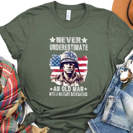 Discover US Veteran Shirt: American Flag Tee, Military Background