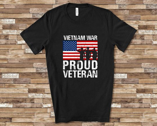 Discover Proud Vietnam War Veteran Shirt Veteran Gift for Military Vet Men Women Combat Veteran Great for Veterans Day Shirt or Memorial Day Shirt