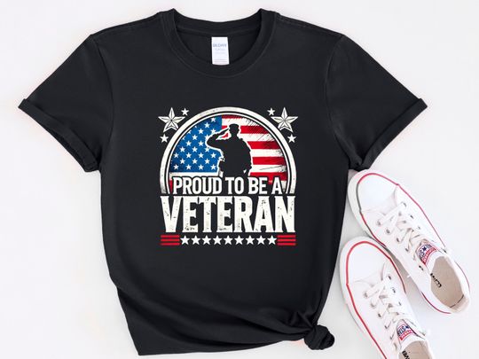 Discover Proud to Be a Veteran Shirt, Military Appreciation Tee, Patriotic American Flag Shirt, Veterans Day Gift, USA Hero T-Shirt PRT55