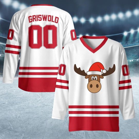 Discover Personalized Griswold Mosee Christmas Hockey Jersey, Funny Xmas Sweater, Holiday Team Shirt, Festive Family Outfit, Ugly Christmas Gift 2025