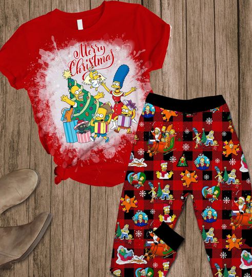 Discover Simpson Family Pajamas, Homer Simpson Holiday Pajamas, Disney Cartoon Pajamas Set, Funny Simpson Family Pajamas