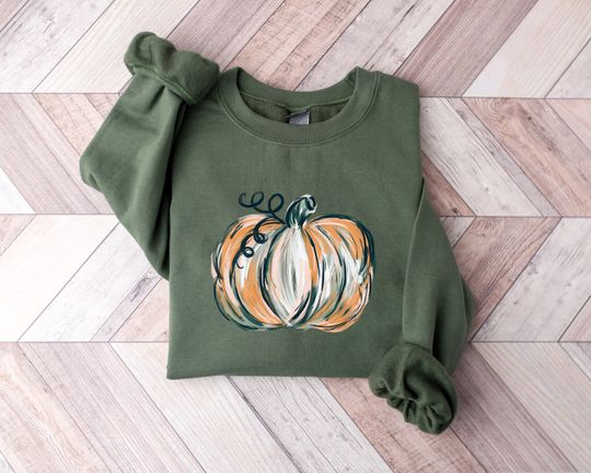 Discover Fall Pumpkin Thanksgiving Sweatshirt, Cute Fall Shirt, Thanksgiving Women Sweater, Pumpkin Spice Shirt, Teacher Fall Shirts, Autumn Shirt