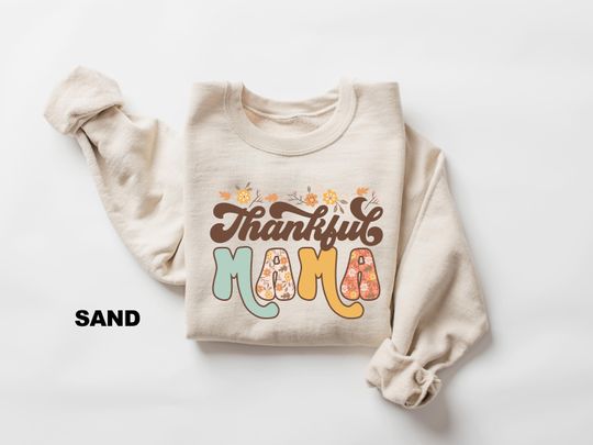 Discover Thankful Mama Sweatshirts, Family Thanksgiving Shirts, Thanksgiving Dinner Shirt, Thanksgiving Mom Shirt, Fall Mom Crewneck, Gift for Mom