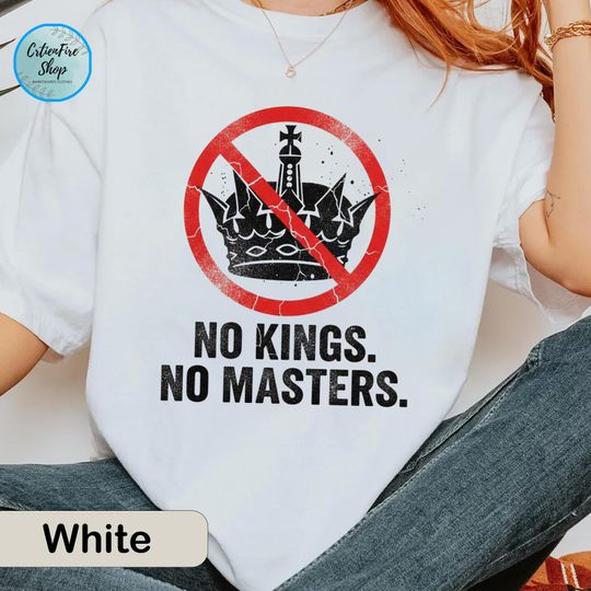 Discover No King No Master in America Shirt, Anti Trump Shirt, Political Shirt, Anti Maga Shirt, Crown No King Shirt, Protest Shirt Nope Shirt PSS114