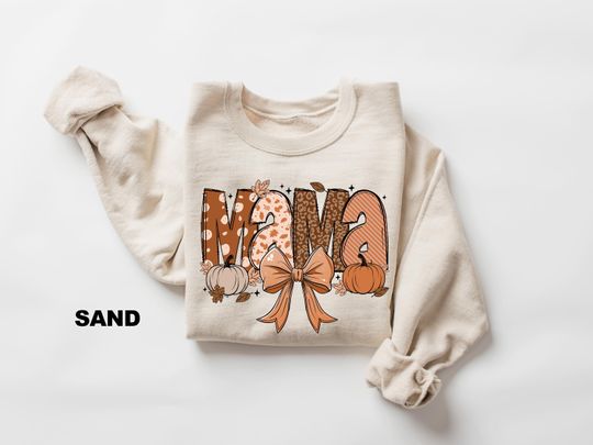 Discover Fall Mama Sweatshirt, Fall Mama Coquette Pumpkin Sweatshirt, Fall Vibes Sweater, Autumn Sweatshirt, Funny Mama Sweatshirt, Pumpkin Mama