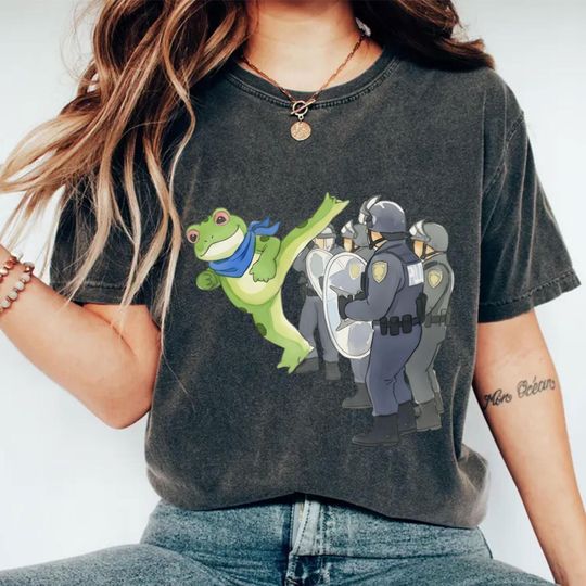 Portland Frog Protest Shirt, Anti ICE Shirt, Anti Fascism Shirt, Anti Trump Shirt, Vintage Activist Shirt, Resistance Tee, Fuck ICE Shirt