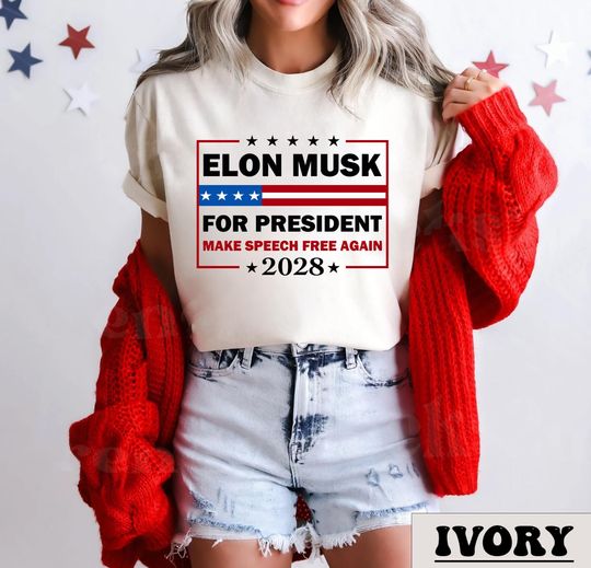 Comfort Colors Elon Musk New America Party Shirt, Anti Trump Anti MAGA Anti Democrat Tee, Political Satire USA Flag Shirt for Free Thinkers