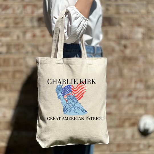 Discover Charlie Kirk Patriot Tote Bag, Republican Canvas Bag, Great America Tote Bag