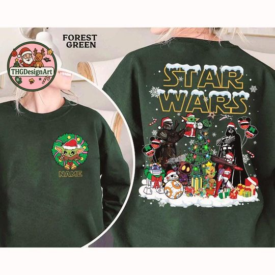 Discover Disney Star Wars Christmas Sweatshirt - Galaxy's Edge Holiday Family Design, Merry Sithmas Christmas Tree, Retro 80s