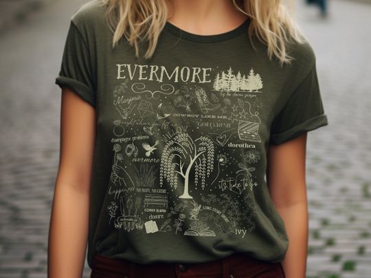 Discover Evermore Album Song Titles Shirt, Evermore Merch, Evermore Shirt, TS Shirt, TS merch, Evermore Shirt, Willow, Evermore Album Shirt