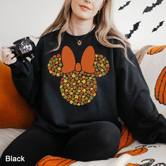Discover Disney Fall Leaves Mickey Minnie Head Sweatshirt, Disney Thanksgiving Hoodie, Disney Thanksgiving Sweatshirt, Disney Autumn Hoodie, 361822