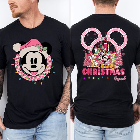 Discover Retro Mickey Checkered Christmas Two Sided Shirt, Very Merry Christmas Tee, Disney Christmas Sweatshirt, Christmas Trees Gift