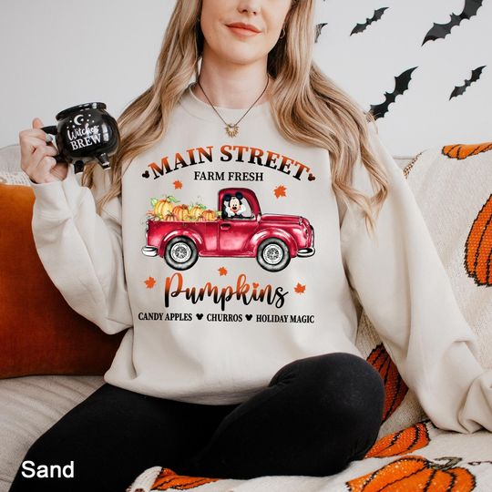 Discover Disney Mickey Main Street Pumpkins Sweatshirt, Disney Thanksgiving Sweatshirt
