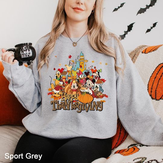 Discover Disney Happy Thanksgiving Sweatshirt, Disney Thanksgiving Sweatshirt