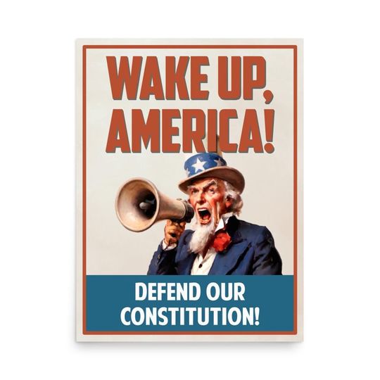 Discover Wake Up America political sign, anti fascism, protest, social justice, resistance sign